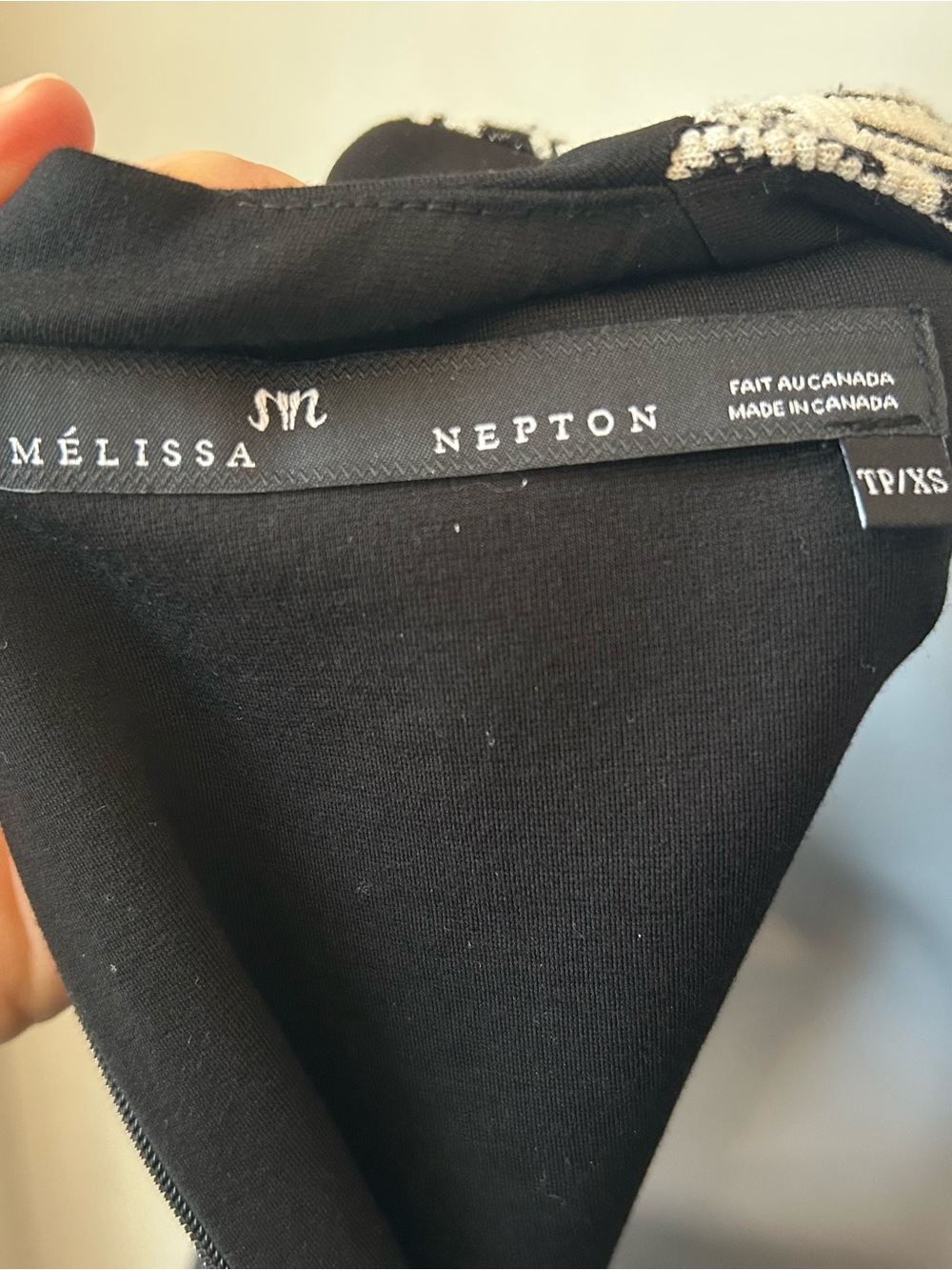 🇨🇦 MELISSA NEPTON Dress Black & Ivory Geometric Office Siren Corporate Girlie XS - Picture 7 of 11